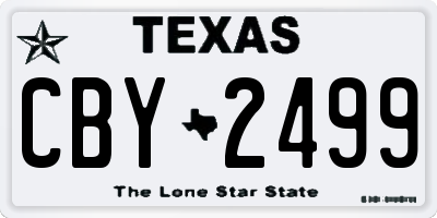 TX license plate CBY2499