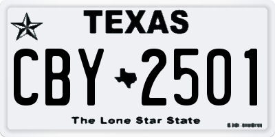 TX license plate CBY2501