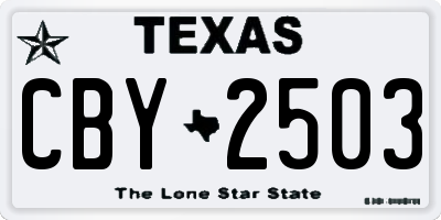 TX license plate CBY2503
