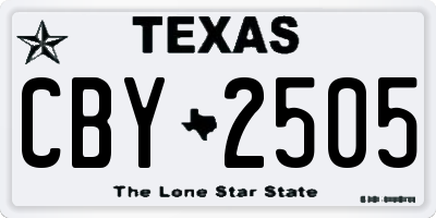 TX license plate CBY2505