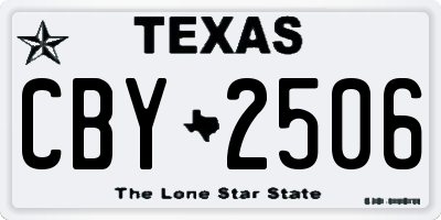 TX license plate CBY2506