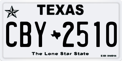 TX license plate CBY2510