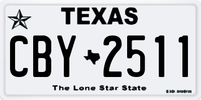 TX license plate CBY2511