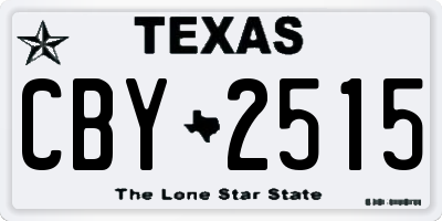 TX license plate CBY2515