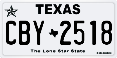 TX license plate CBY2518