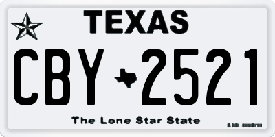 TX license plate CBY2521