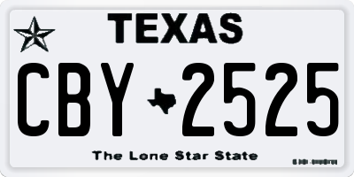 TX license plate CBY2525