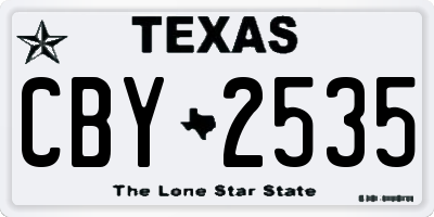 TX license plate CBY2535
