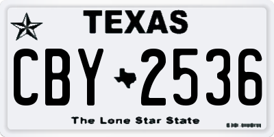 TX license plate CBY2536