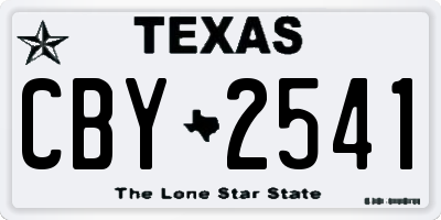 TX license plate CBY2541