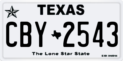 TX license plate CBY2543