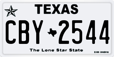 TX license plate CBY2544