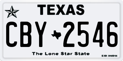 TX license plate CBY2546