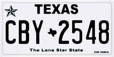 TX license plate CBY2548