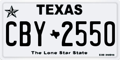 TX license plate CBY2550