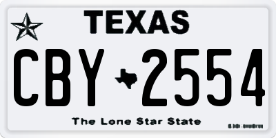 TX license plate CBY2554