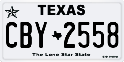 TX license plate CBY2558
