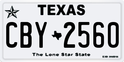 TX license plate CBY2560