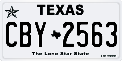 TX license plate CBY2563