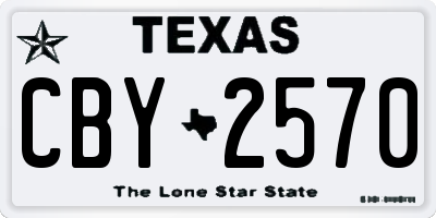 TX license plate CBY2570