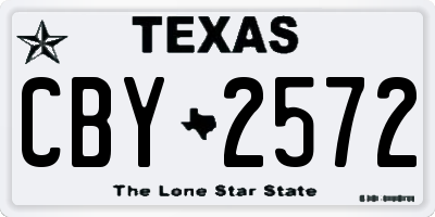 TX license plate CBY2572