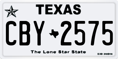 TX license plate CBY2575