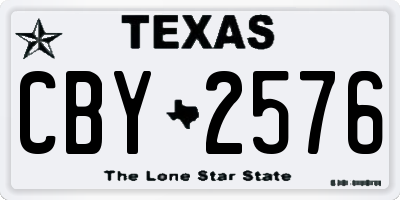 TX license plate CBY2576