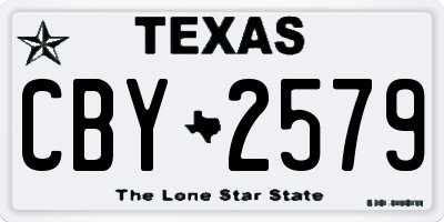 TX license plate CBY2579