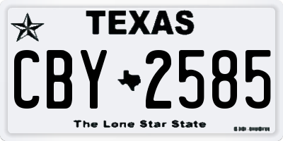 TX license plate CBY2585