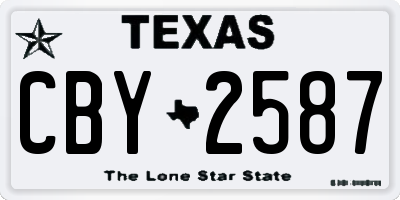 TX license plate CBY2587