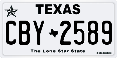 TX license plate CBY2589