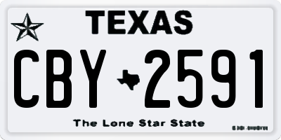 TX license plate CBY2591