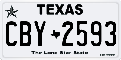 TX license plate CBY2593