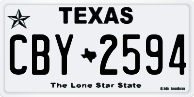 TX license plate CBY2594