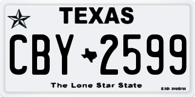 TX license plate CBY2599