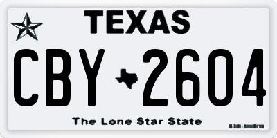 TX license plate CBY2604
