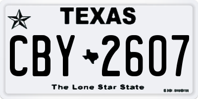 TX license plate CBY2607