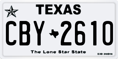 TX license plate CBY2610