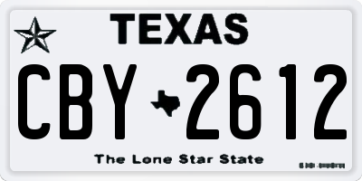 TX license plate CBY2612