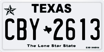 TX license plate CBY2613