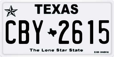 TX license plate CBY2615