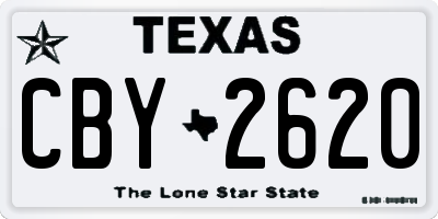 TX license plate CBY2620