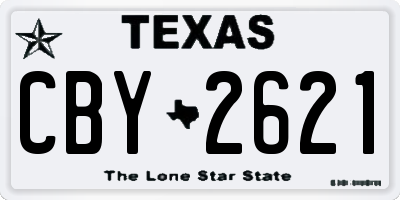 TX license plate CBY2621