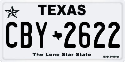 TX license plate CBY2622