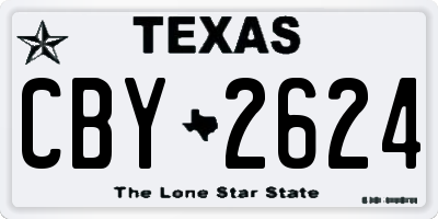 TX license plate CBY2624