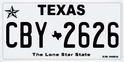 TX license plate CBY2626