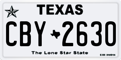 TX license plate CBY2630