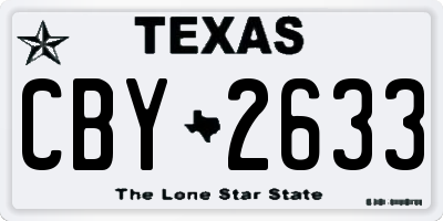 TX license plate CBY2633