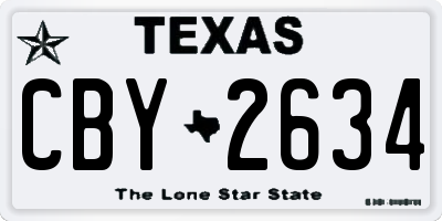 TX license plate CBY2634