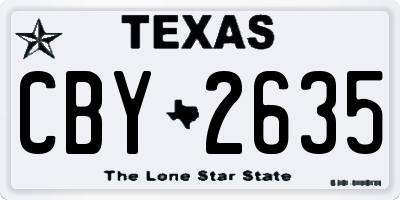 TX license plate CBY2635